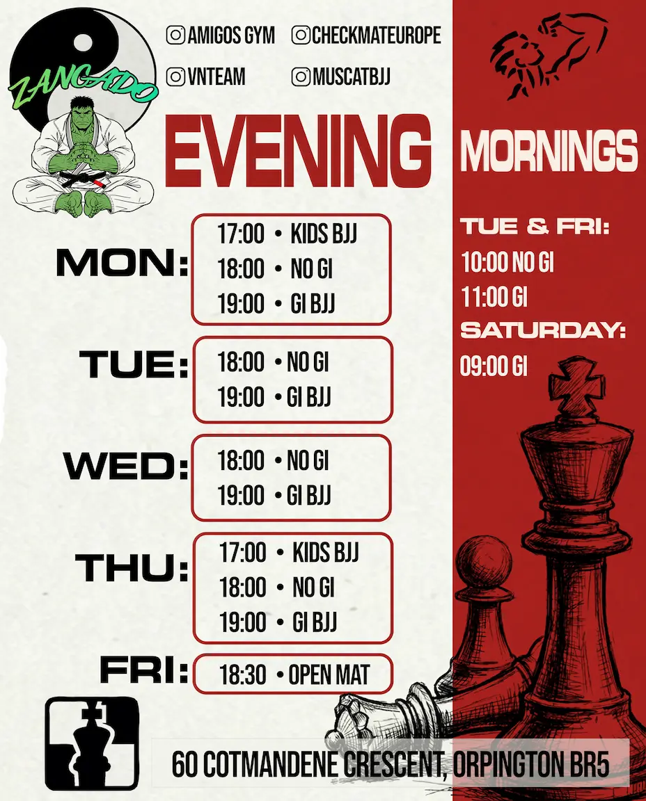 Class timetable design for Checkmat Orpington.
